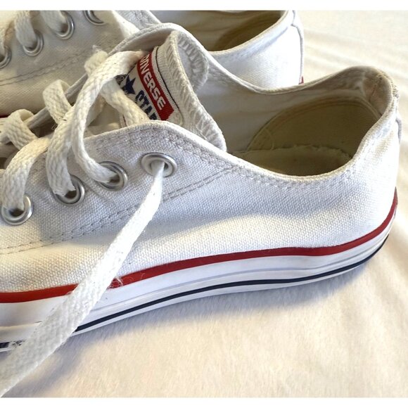 Converse SIZE 7 Women’s Low Top White Canvas Sneakers Lace Up - Picture 8 of 10